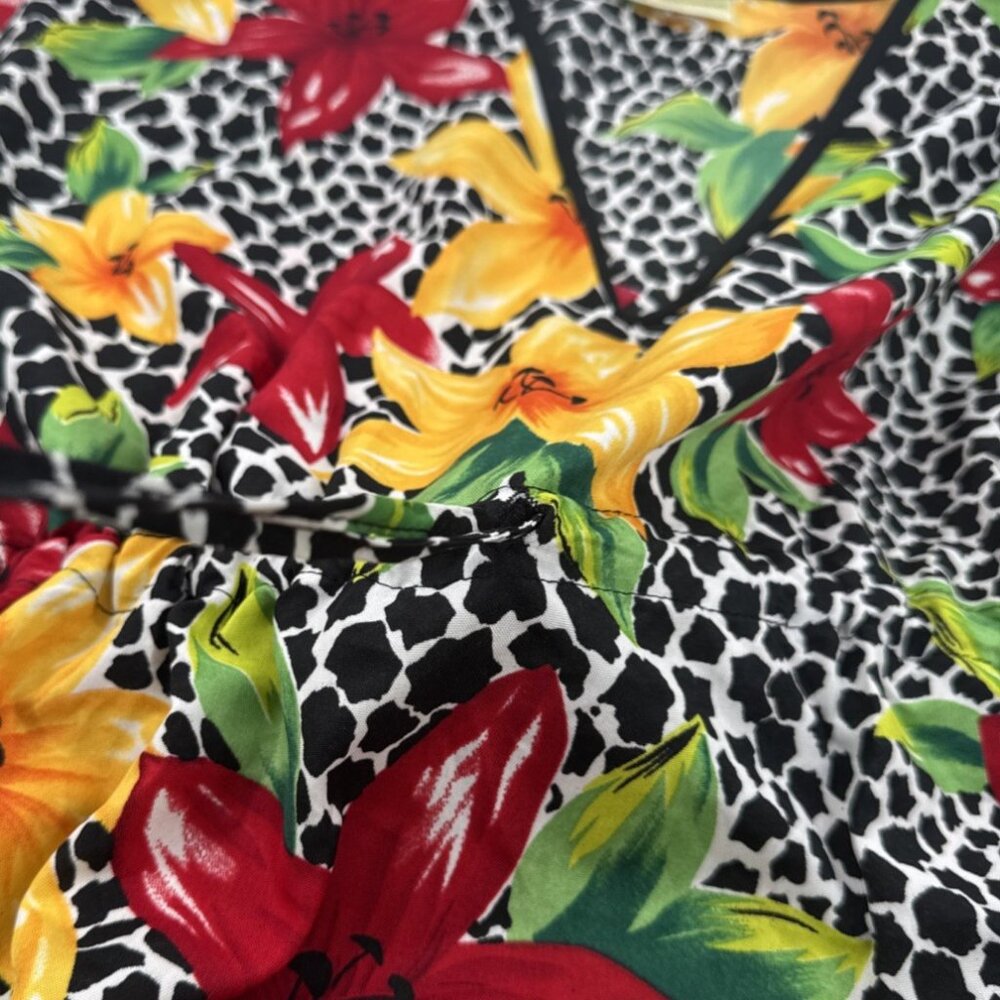 Bobbie Brooks Tropical Sleep Top Kimono Night Gown Women's One Size Silky Floral - Picture 5 of 10